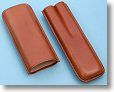 Brown Leather Double Cigar Holder