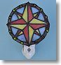Compass Rose Stained Glass Night Light with Photocell