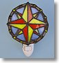 Compass Rose Stained Glass Night Light with Switch
