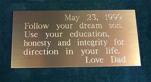 Detail of Custom Brass Plaque