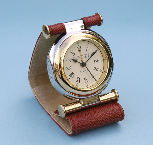 Dalvey Leather Travel Alarm Clock