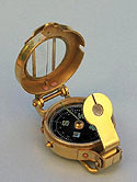 Polished Brass Engineering Lensatic Compass