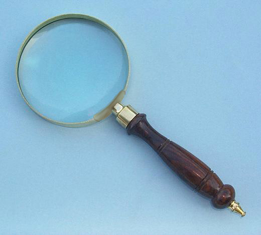 Brass and Hardwood Hand Magnifier