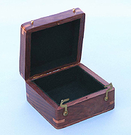 Opened Hardwood Case with Hand Inlaid Compass Rose