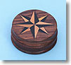 Small Rosewood Desk Compass with Inlaid Compass Rose